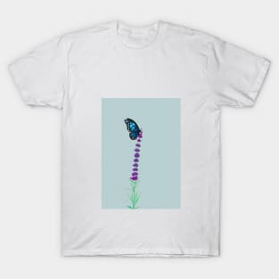 lavender and blue butterfly T-Shirt